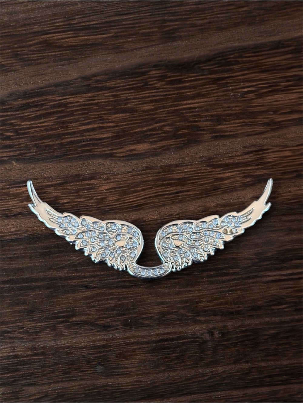 Zadig & Voltaire Silver Gunmetal Blue Rhinestone Wings for Nano Bag NWT